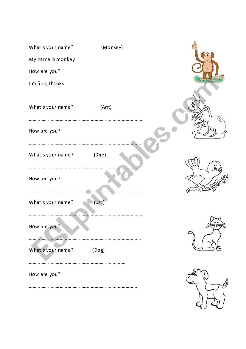 How are you ? worksheet