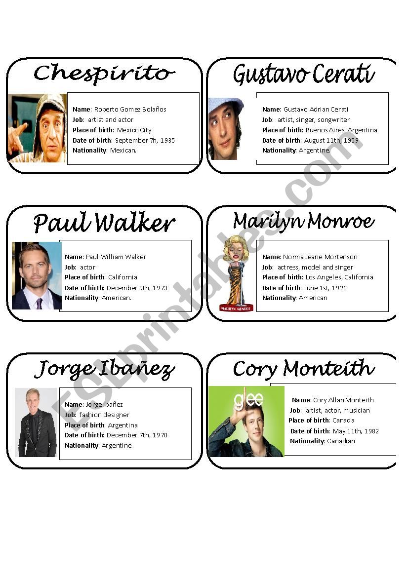 Who were they? worksheet