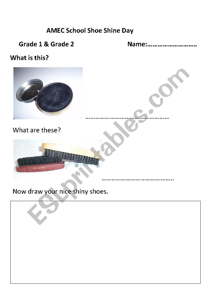 School Shoe Shine Day worksheet