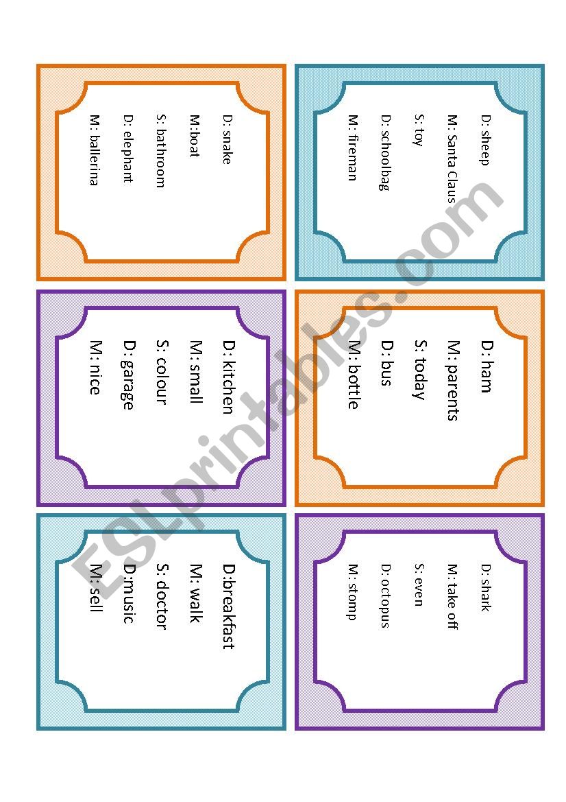 Charades with drawing and speaking. Board game with cards for teams or individuals