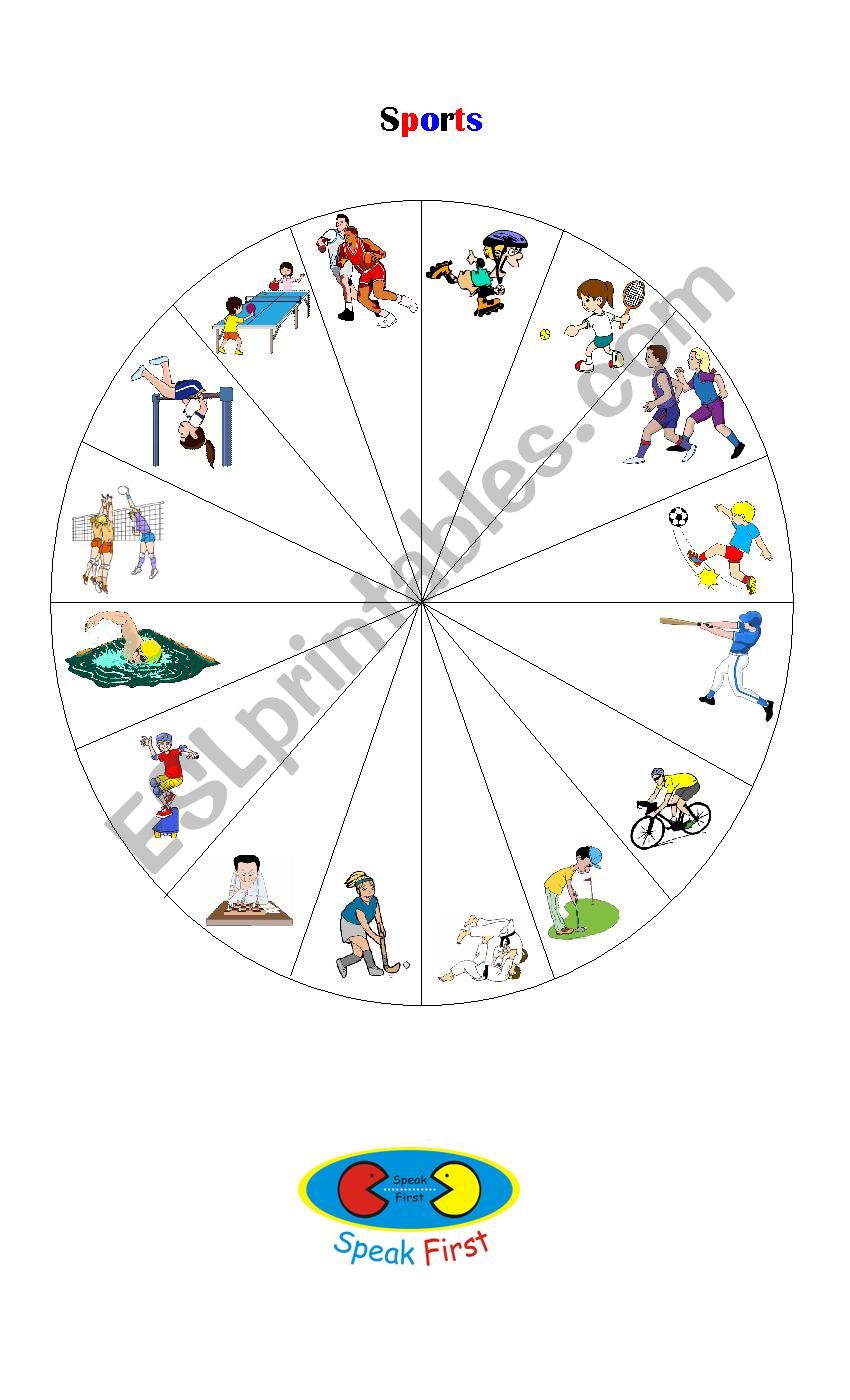 Sports Spinner worksheet