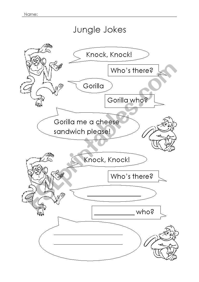 Jungle Jokes worksheet