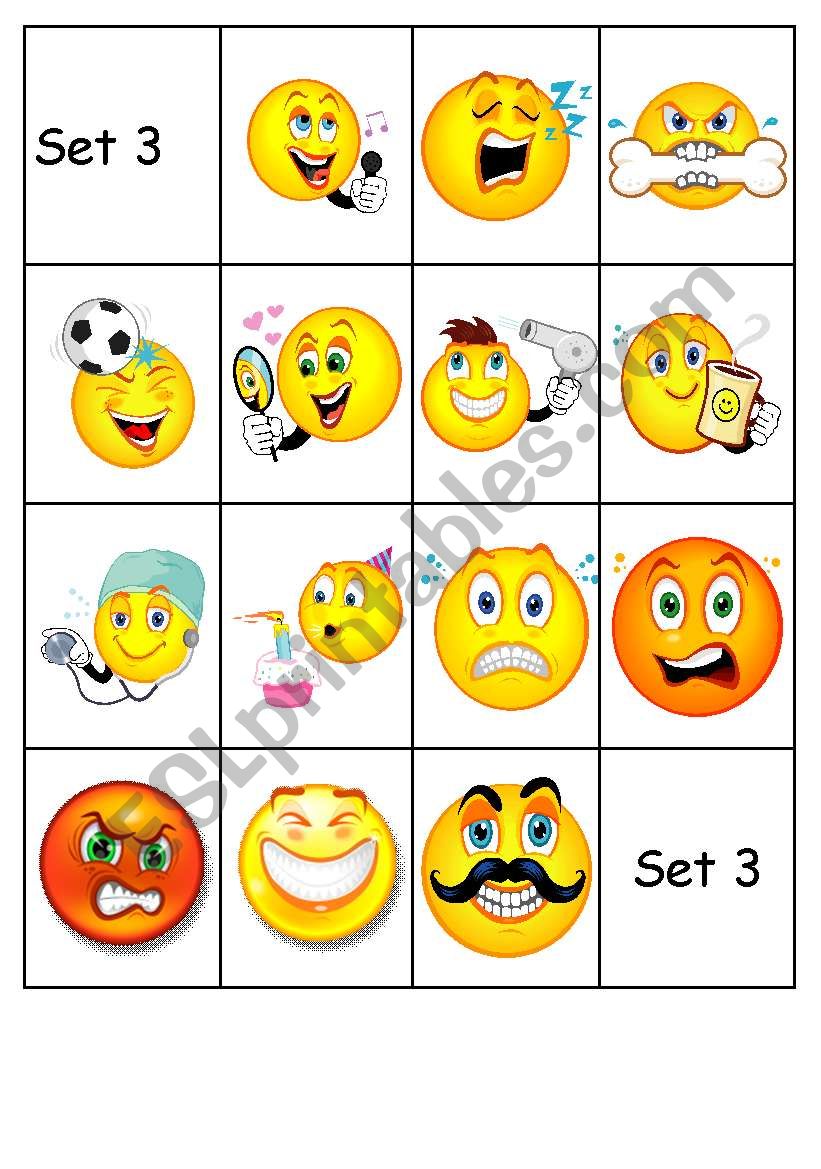 emoticons set 3  worksheet