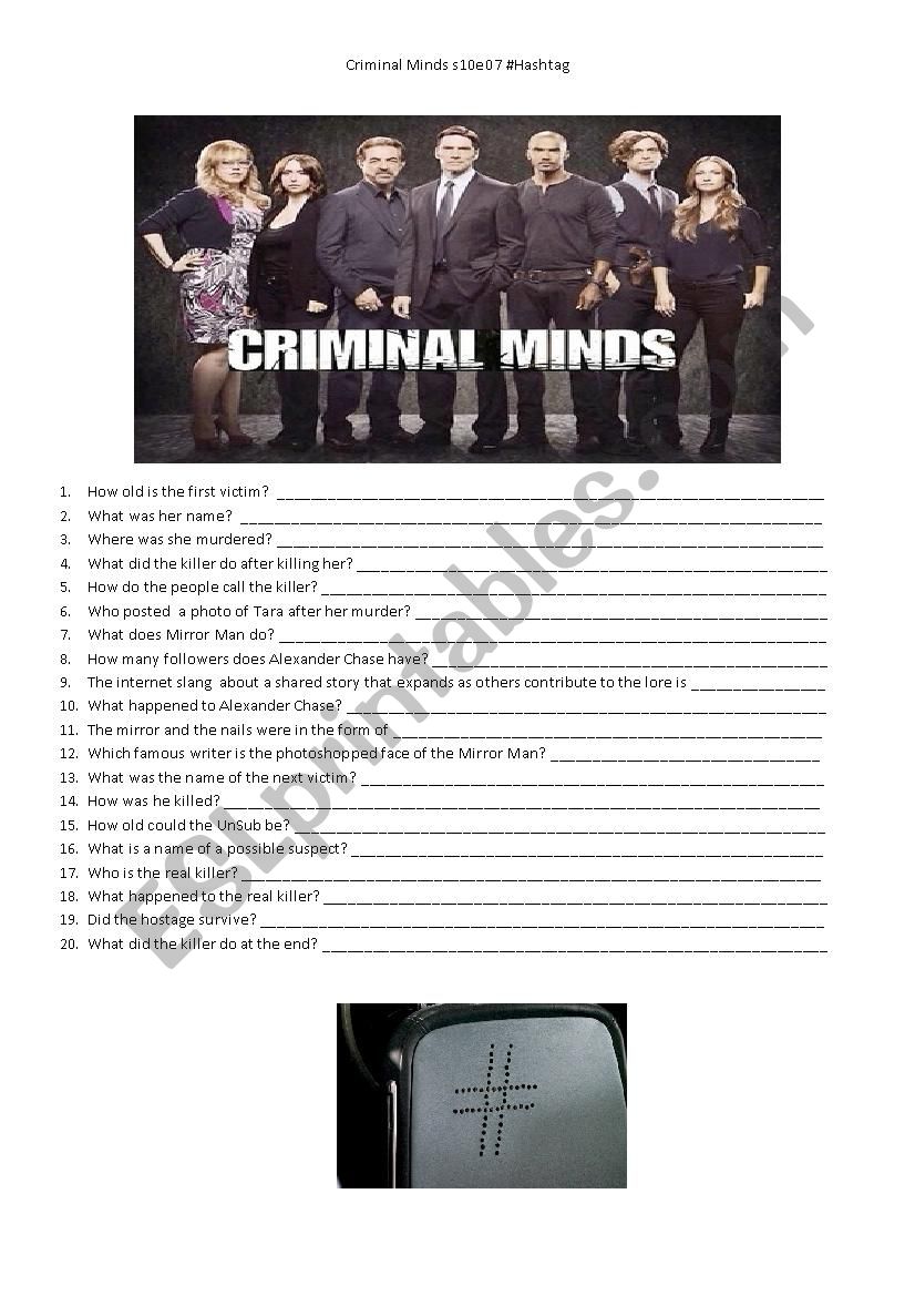 Criminal Minds s10e07 Hashtag - Worksheet