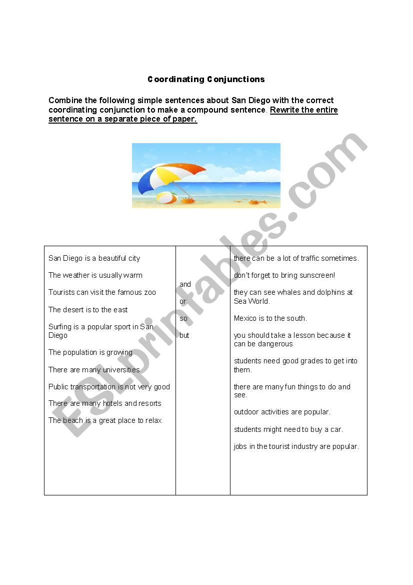 Compound Sentences and Coordinating Conjunctions