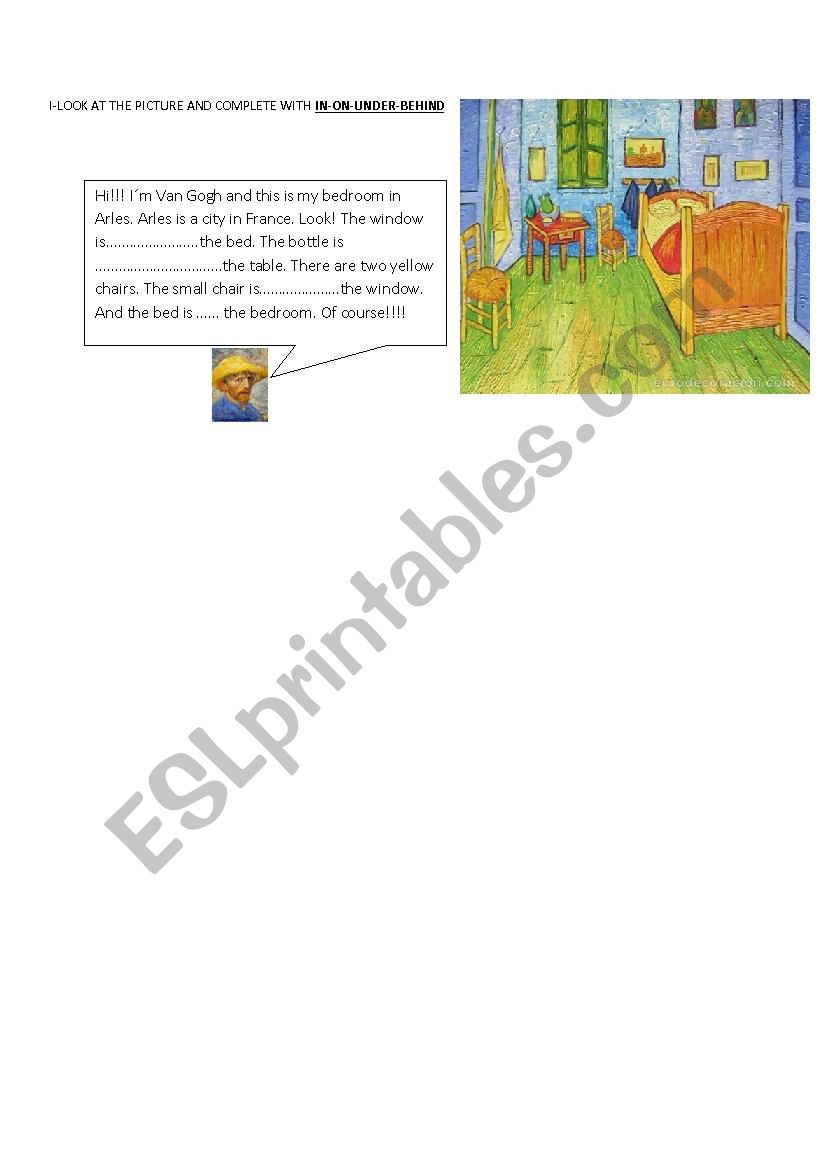 A Famous Bedroom worksheet