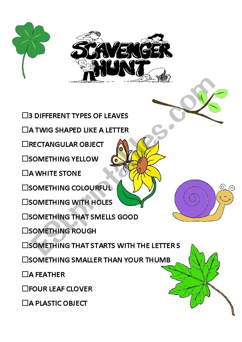 SCAVENGER HUNT worksheet