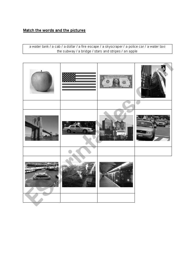NEW YORK worksheet