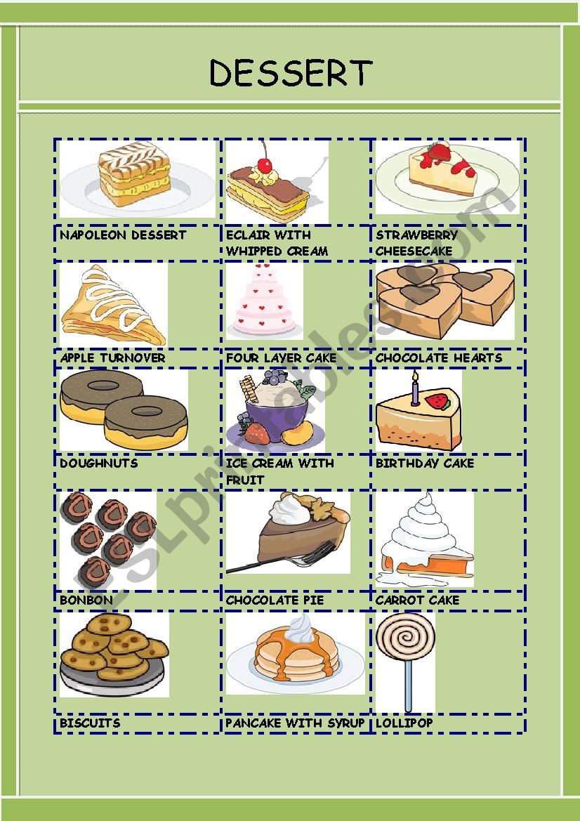 DESSERT 2 worksheet