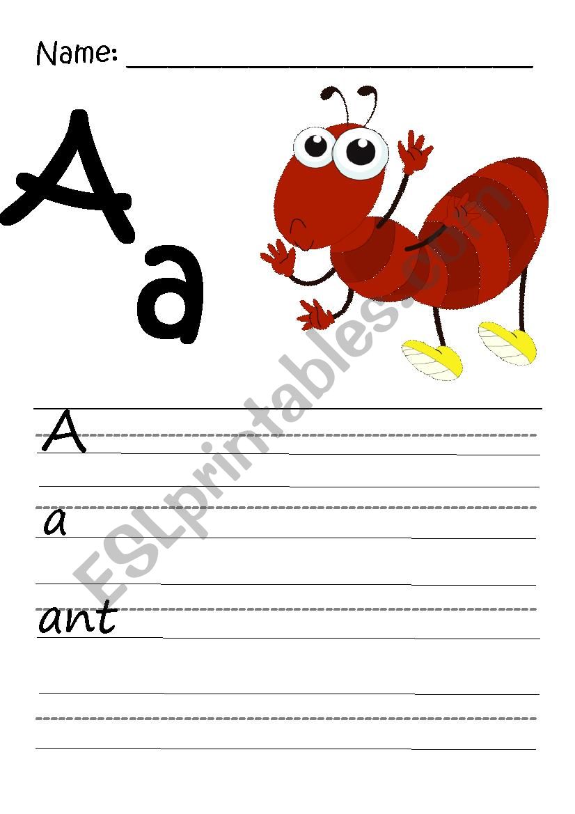 Animal alphabet (part 1) worksheet