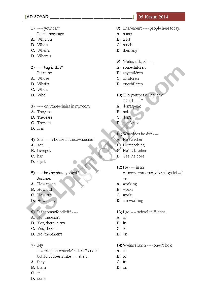 multiple-choice-test-grammar-esl-worksheet-by-aktan