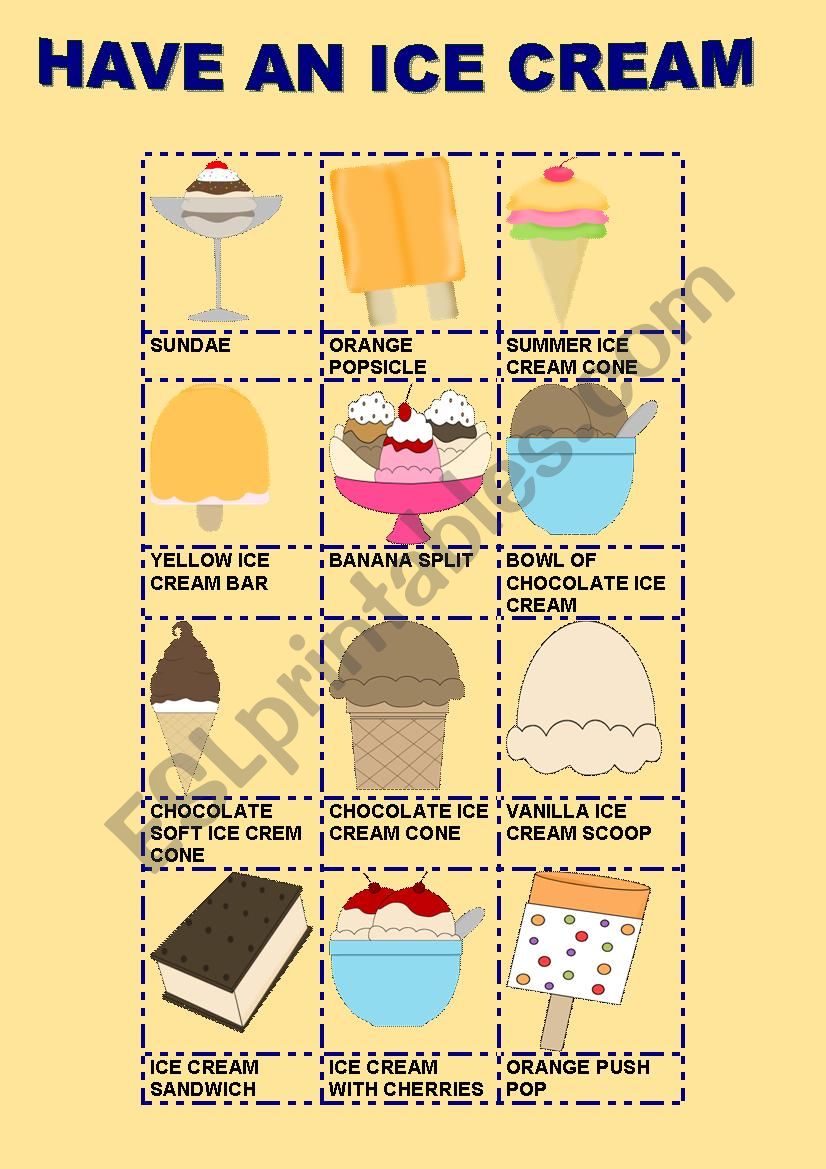 HAVE AN ICE CREAM! worksheet