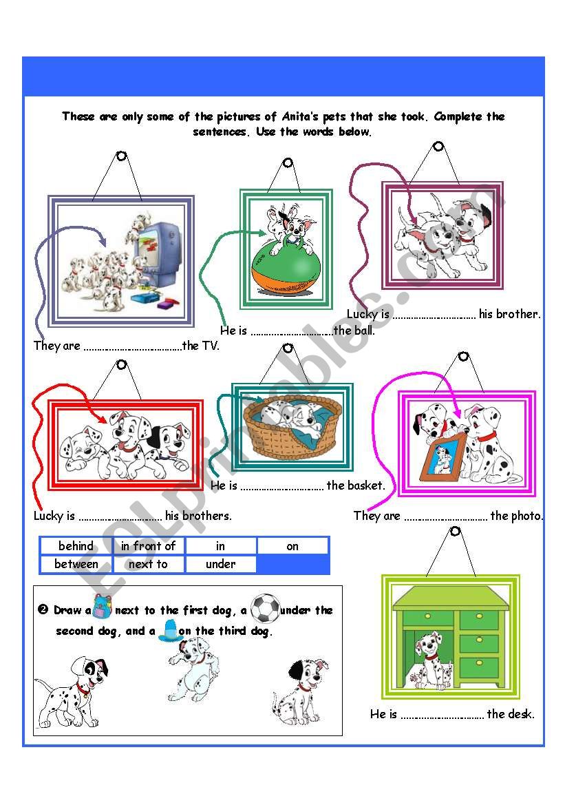 Prepositions of place worksheet