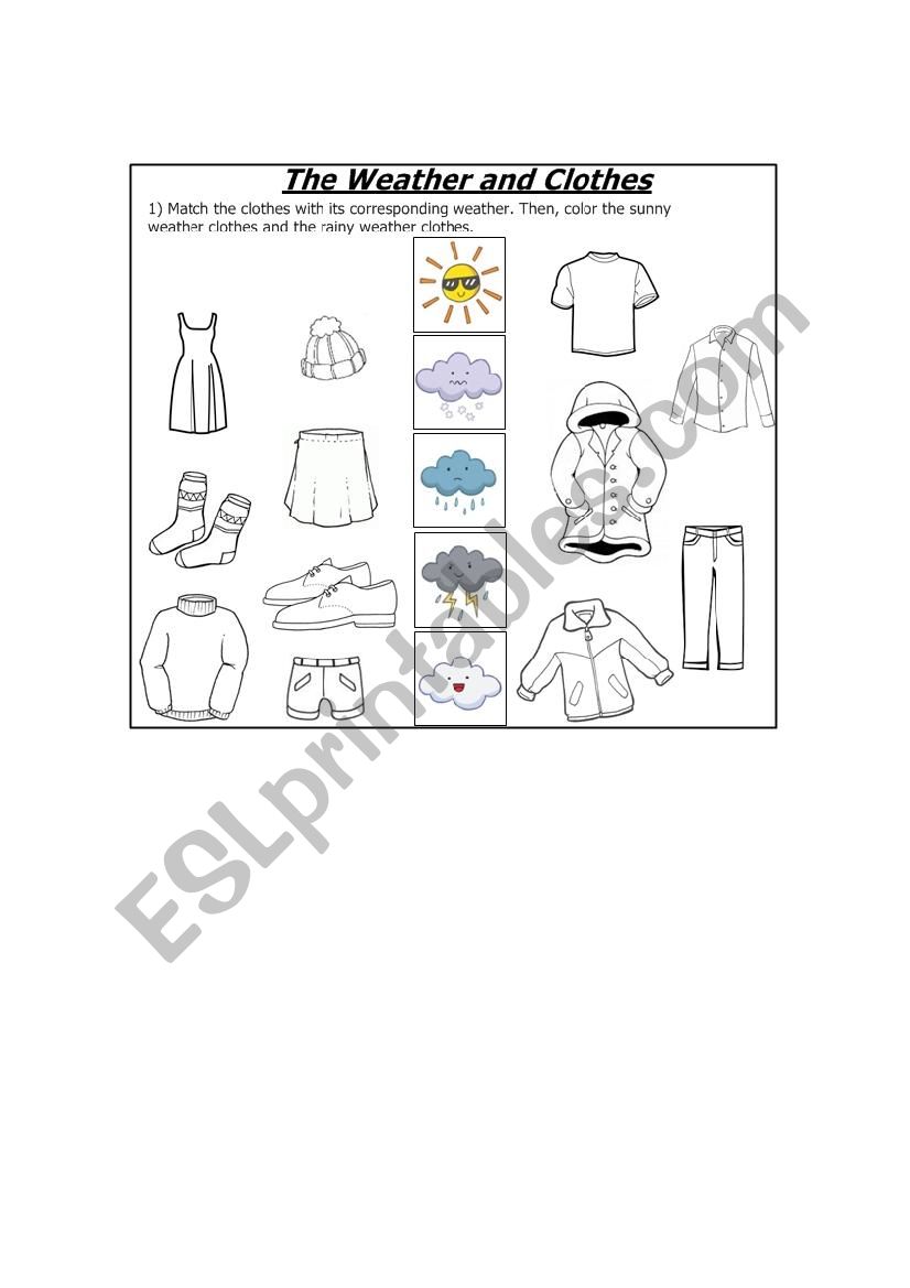 The weather and Clothes worksheet
