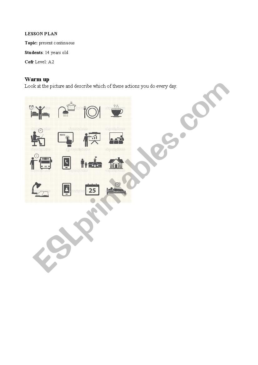 present continuous worksheet