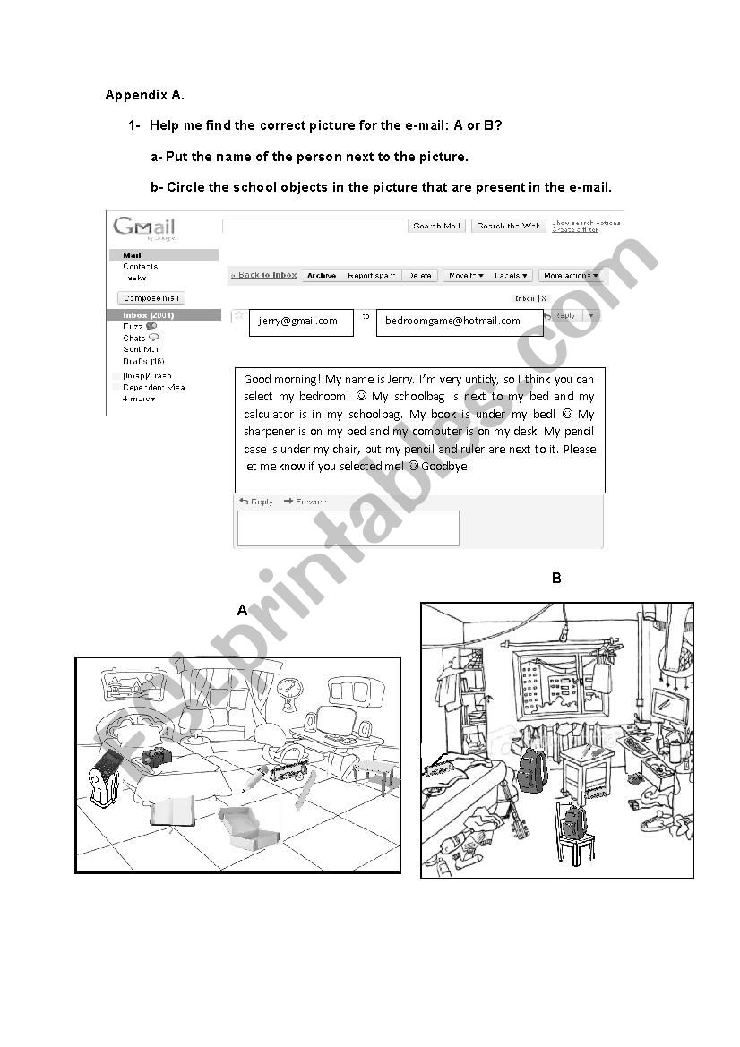 Reading comprehension worksheet