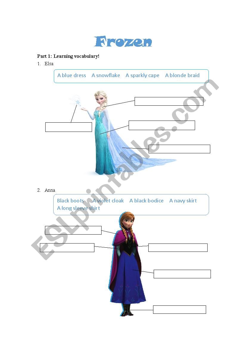 frozen worksheet