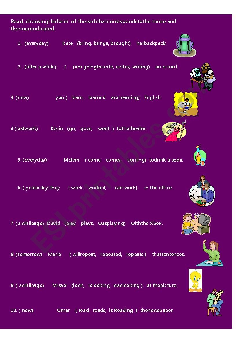 TENSES SOUP worksheet