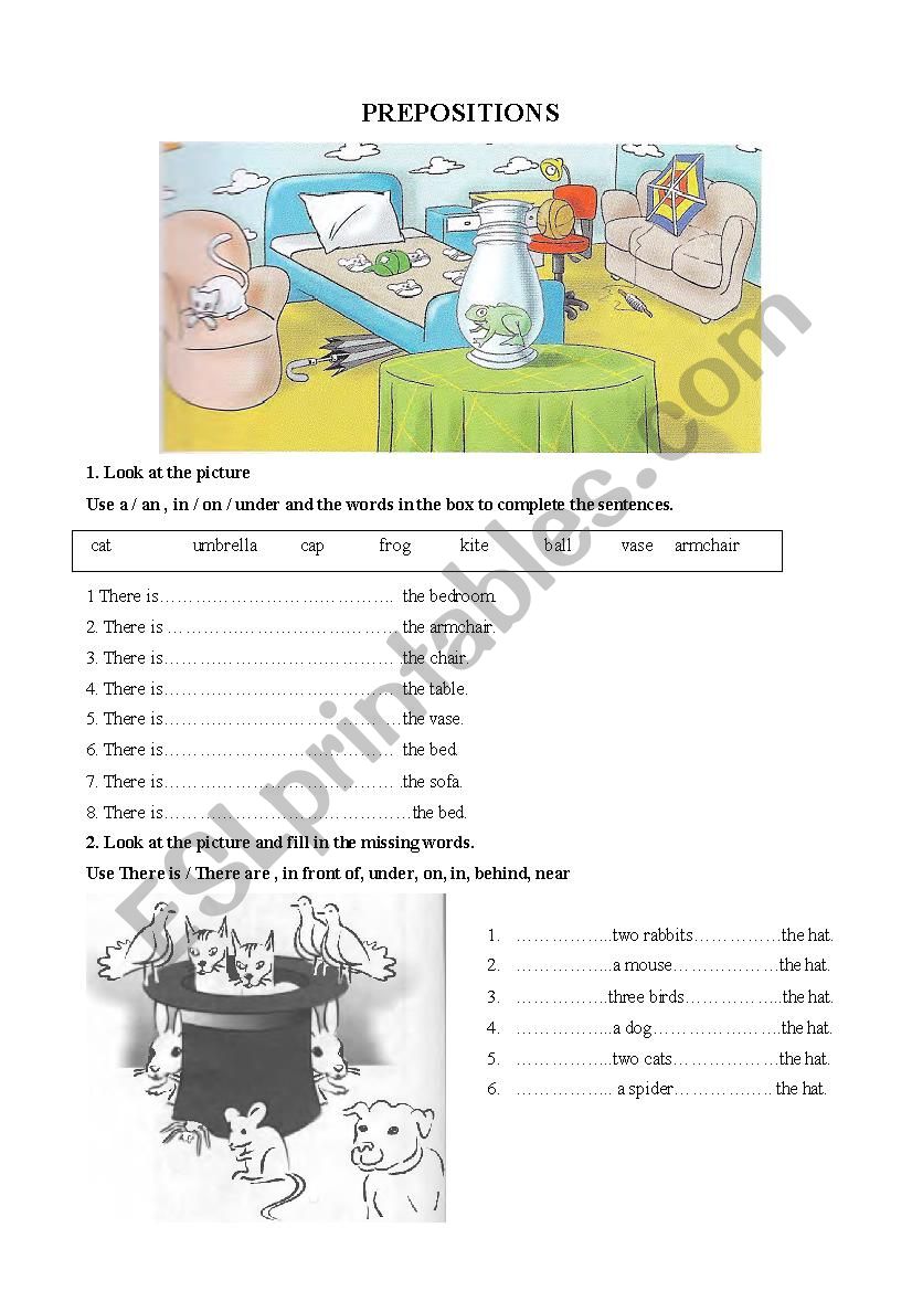 prepositions worksheet