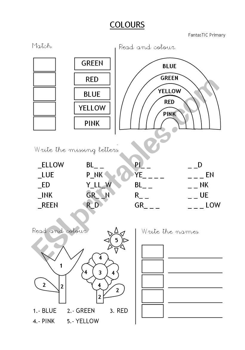 Colours - First reading and writing