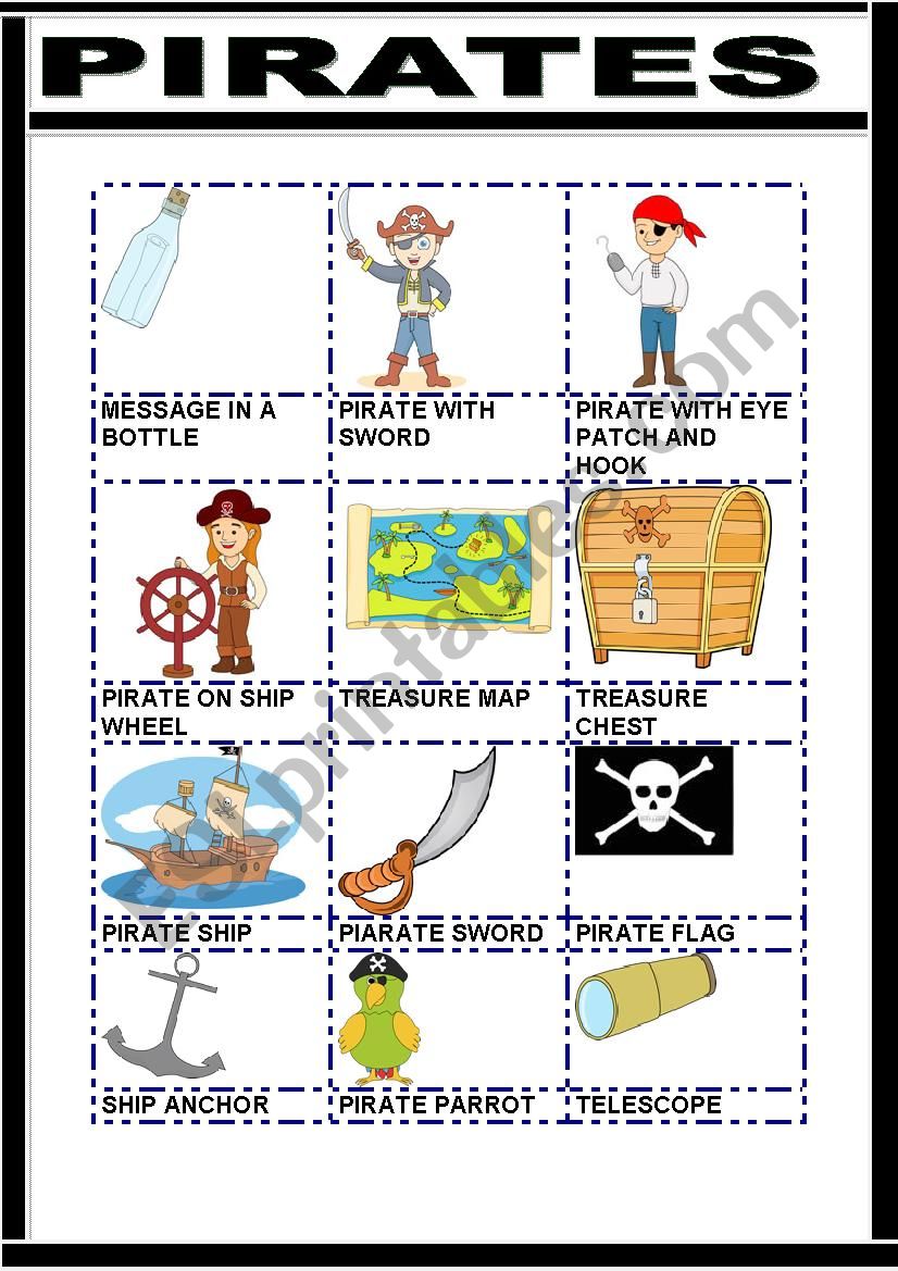 PIRATES worksheet