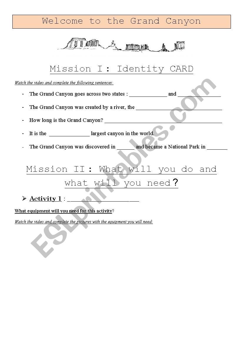 Grand Canyon Worksheet video worksheet