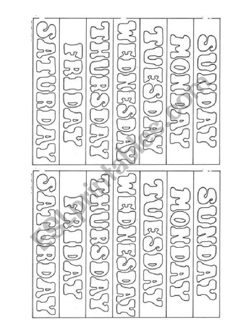 Days of the week worksheet