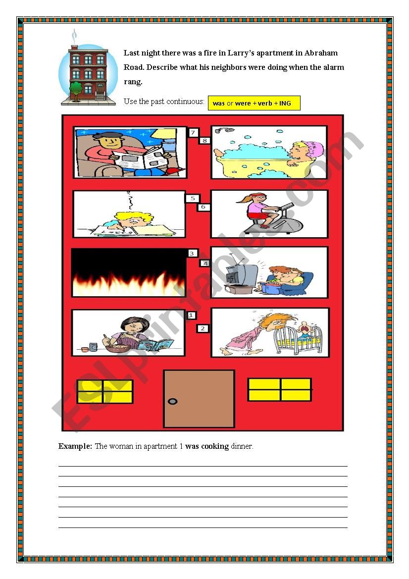 PAST CONTINUOUS WORKSHEET worksheet