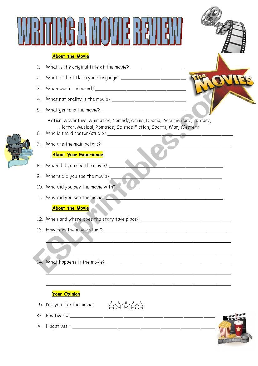 worksheet movie review