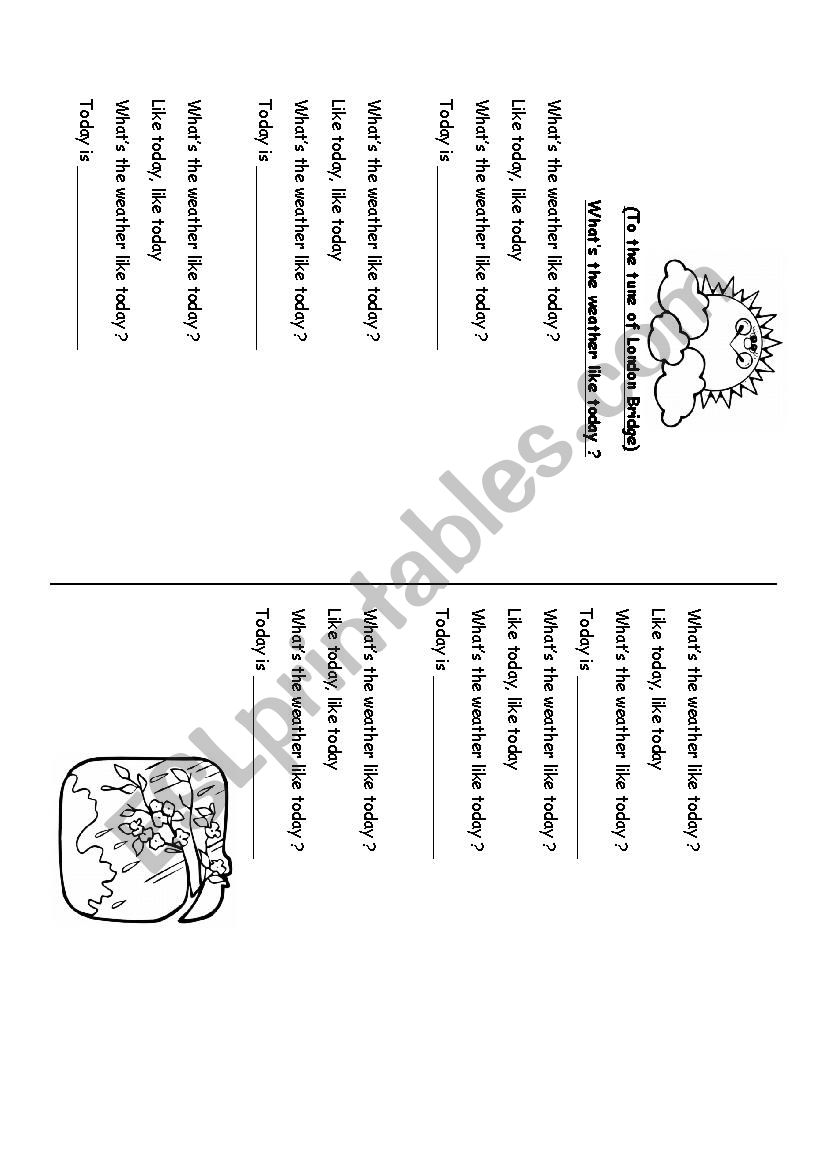 What the weather like today worksheet