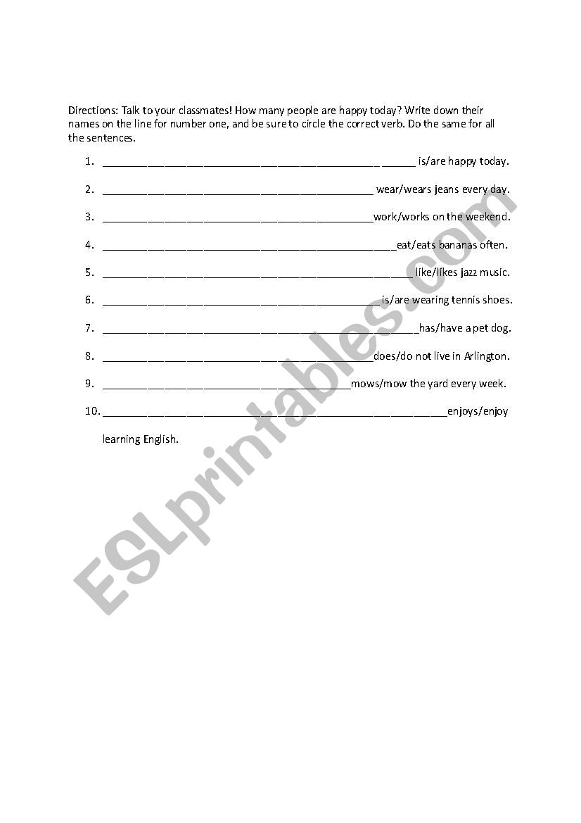 Present simple information gap worksheet