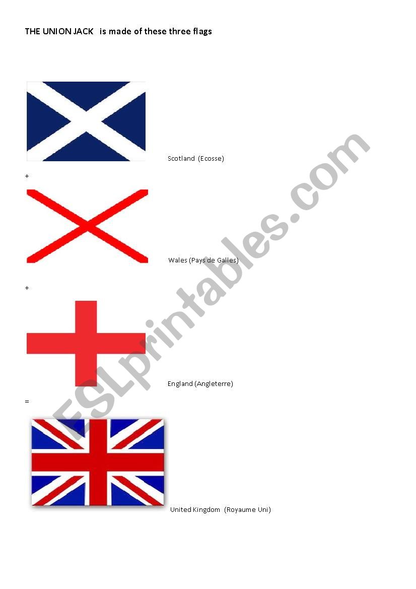 The Union Jack flag worksheet