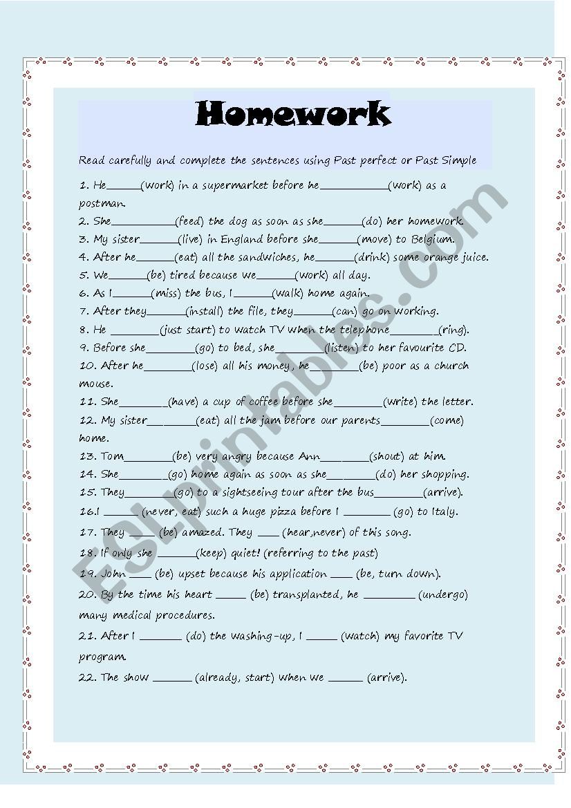 Past Tense worksheet