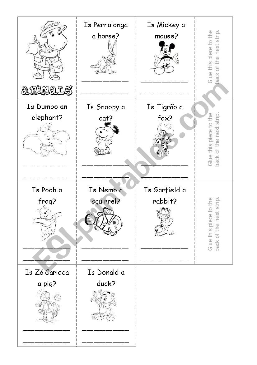 Interactive notebook animals and verb to be