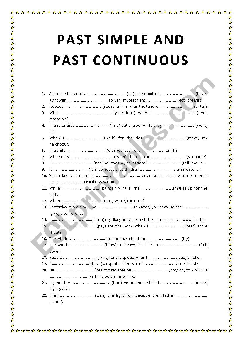 PAST SIMPLE OR PAST CONTINUOUS