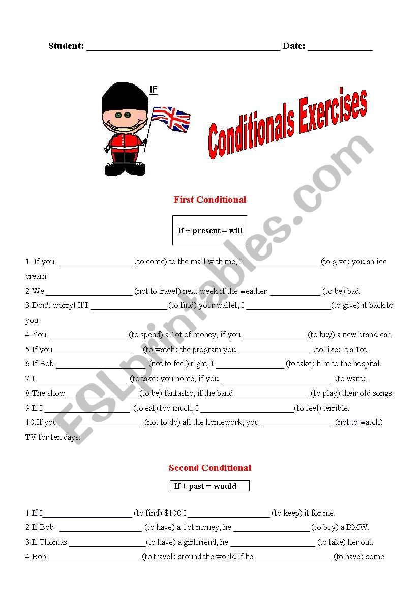 Conditionals (Mixed) worksheet