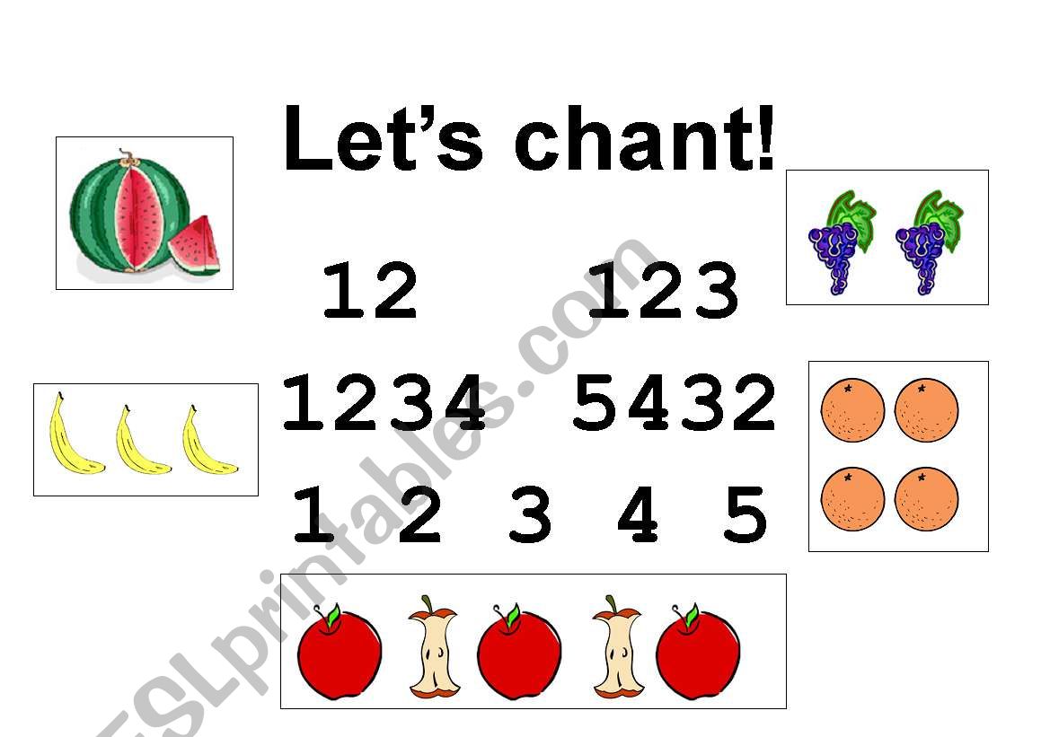 Numbers i1to 5) CHANT! worksheet