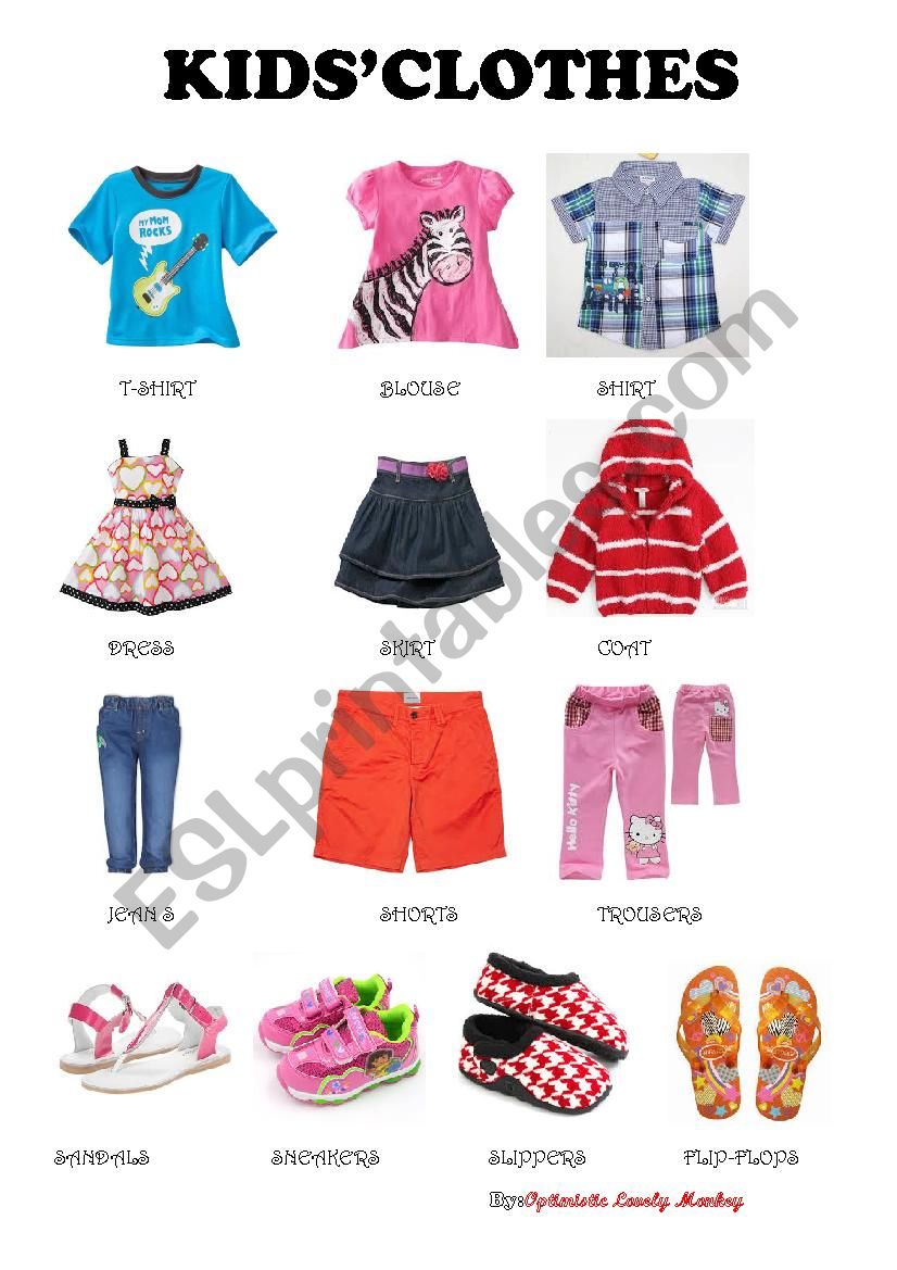 Kids Clothes worksheet