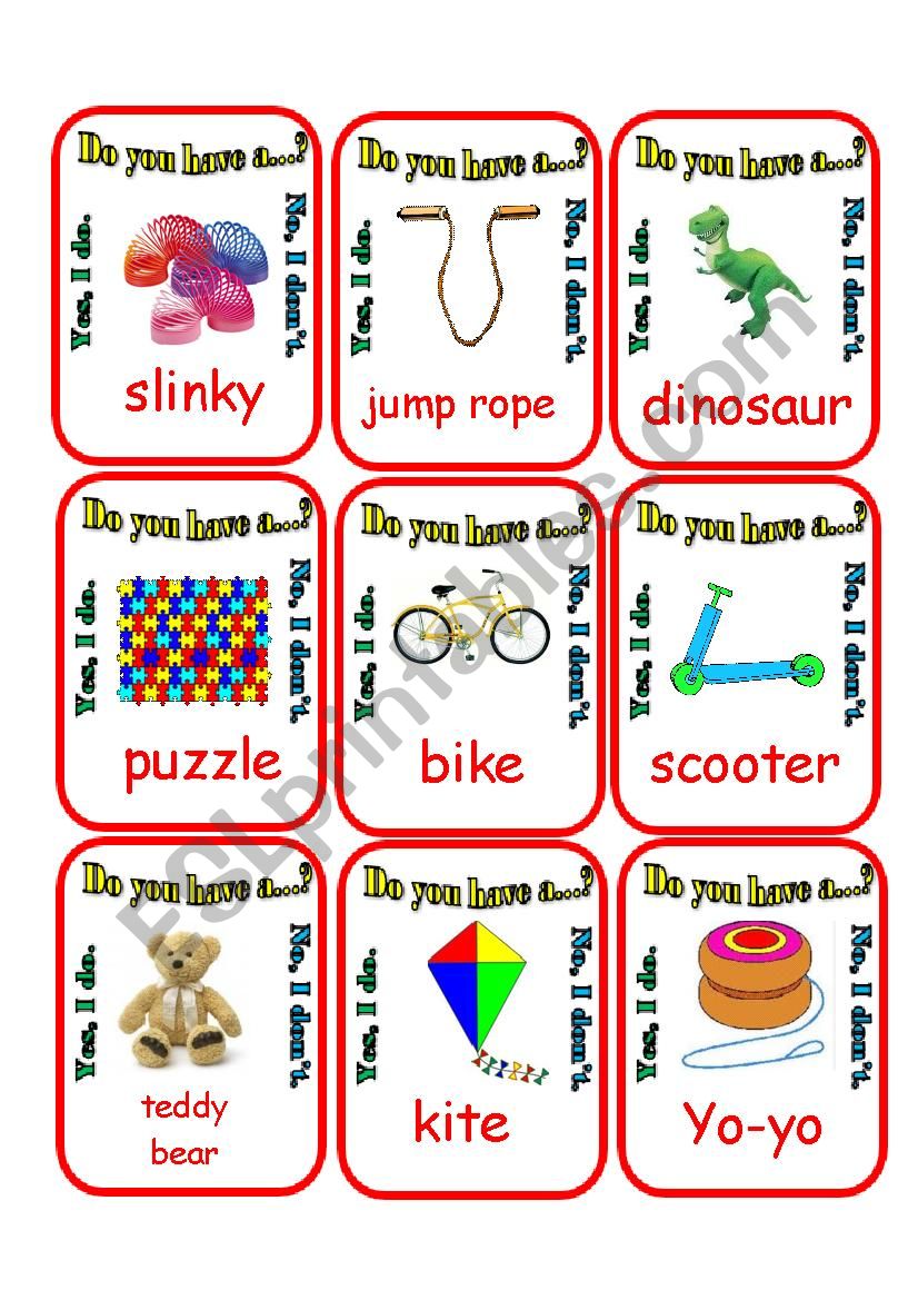 Toys Go Fish worksheet