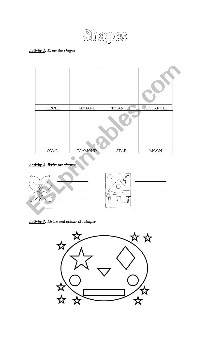 Shapes worksheet