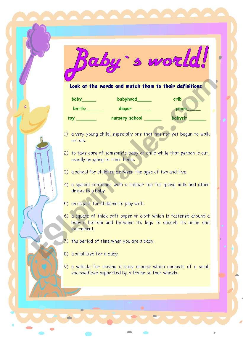 Dealing with babies!     worksheet