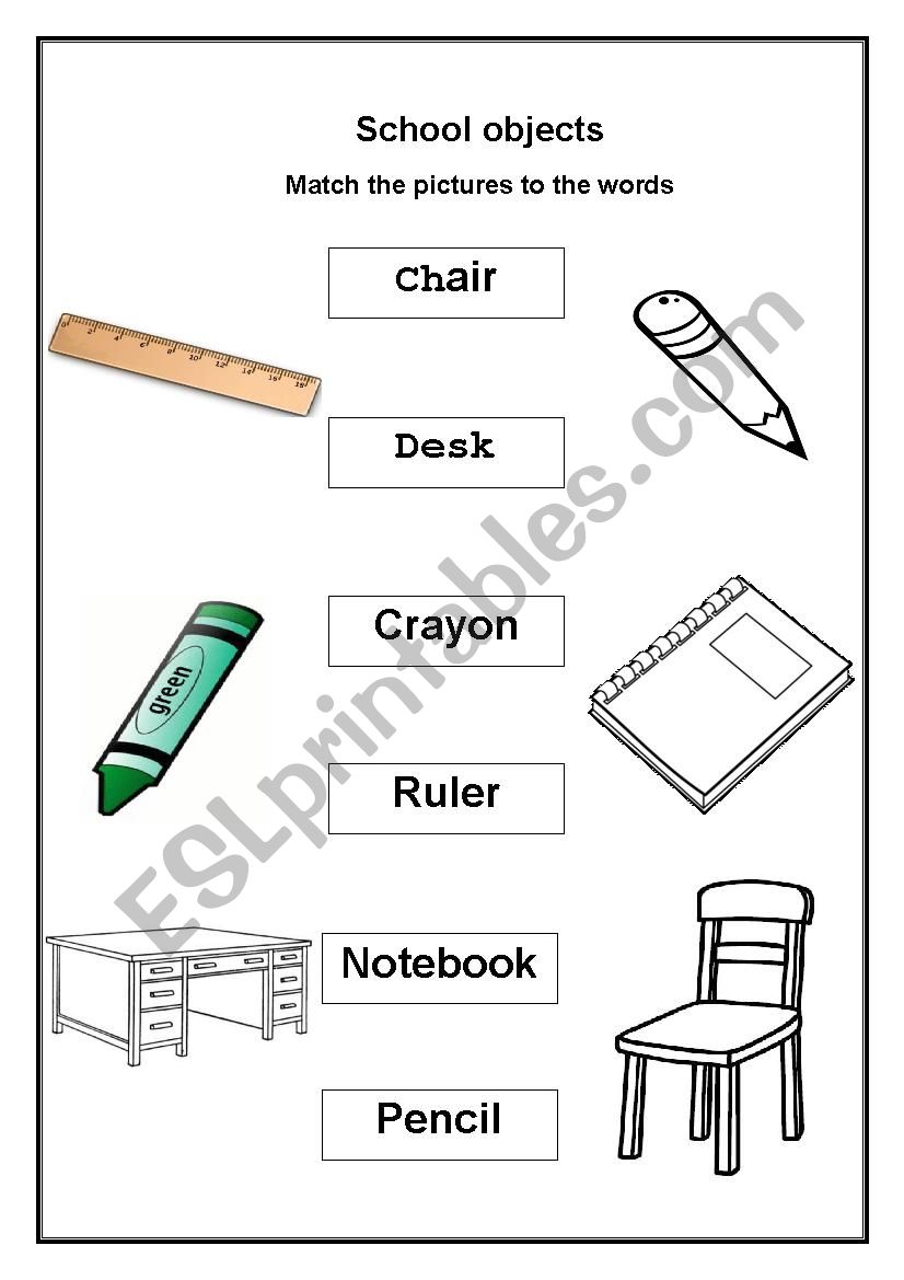 School subject worksheet