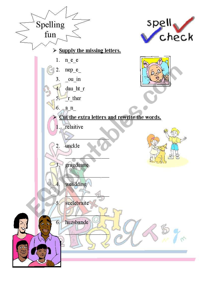 Spelling worksheet