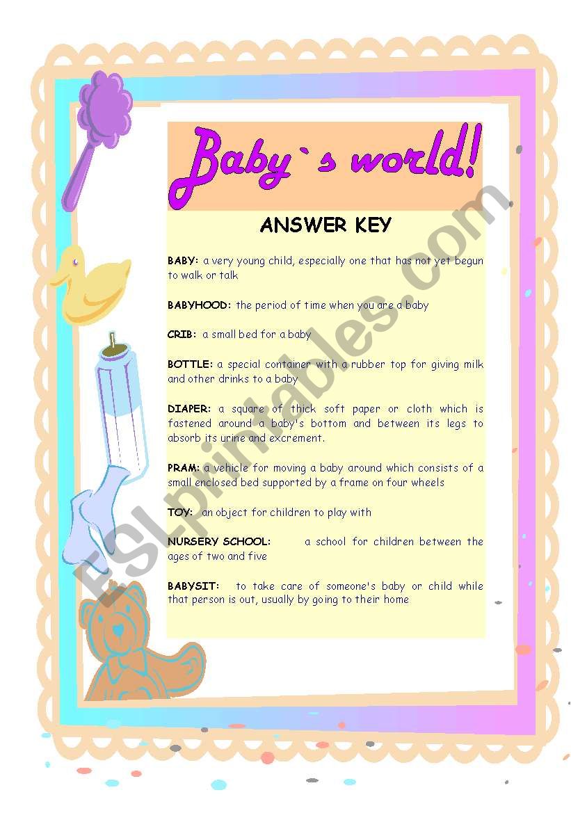 Dealing with babies - ANSWER KEY