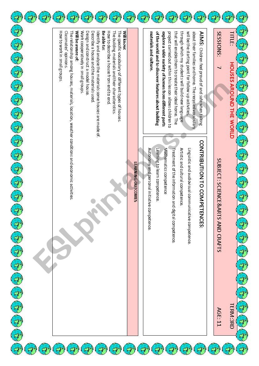 houses around the world worksheet