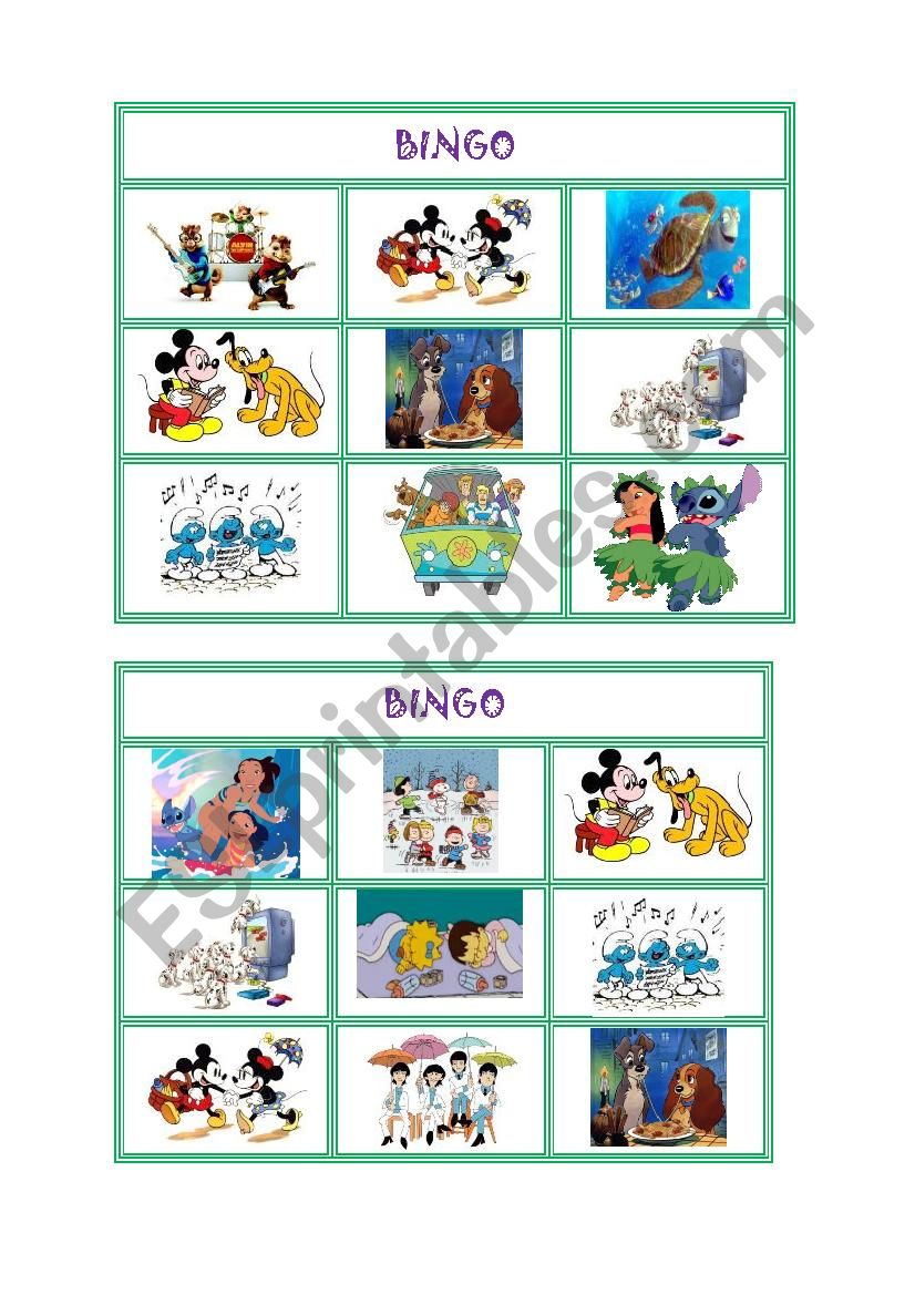 Present Continuous Bingo worksheet