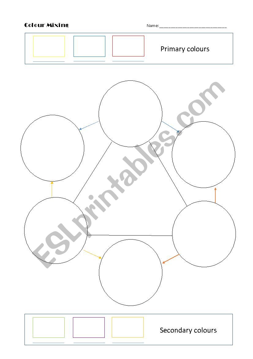 Colour Mixing Exerise worksheet