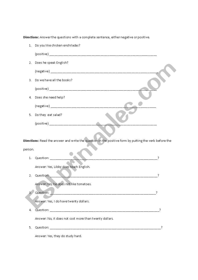 Present tense inversion questions using 
