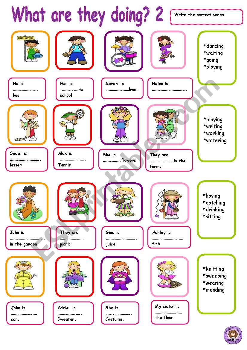 present continious multiple choice 2