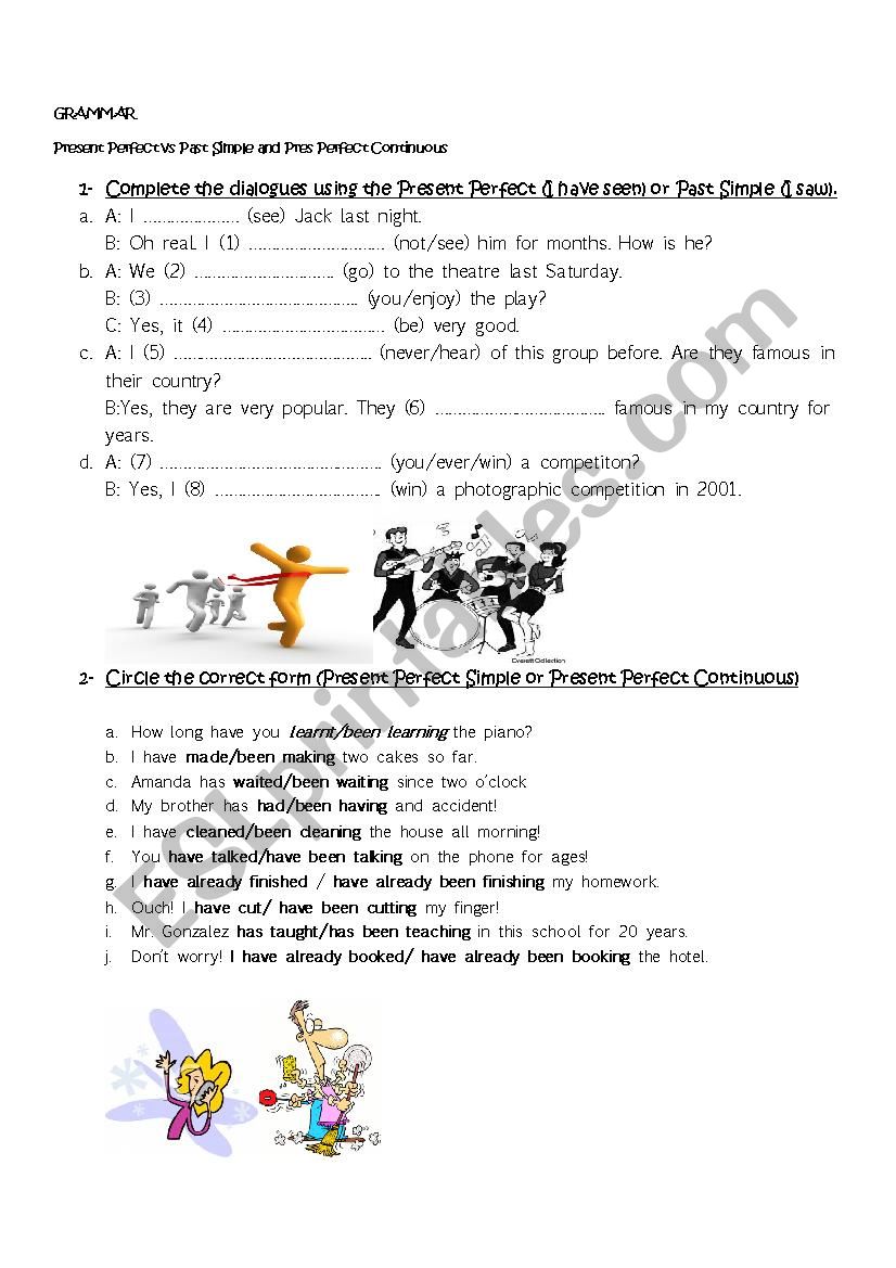 PRESENT PERFECT SIMPLE AND CONTINUOUS-PAST AND COMPARATIVES/SUPERLATIVES